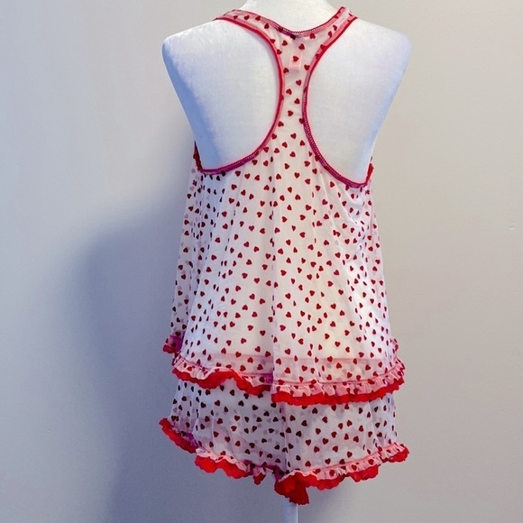 Vintage Victoria’s Secret hearts mesh pj set - Picture 3 of 8